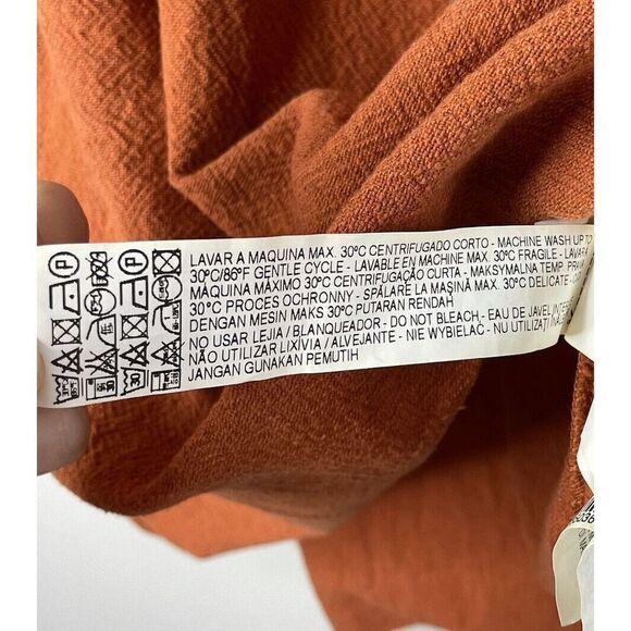 ZARA Trafaluc Collection Womens Deep Orange Cotton Popover Dress Tunic Medium M - Picture 8 of 8